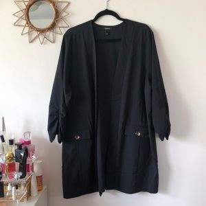 Black Blazer Style Cardigan